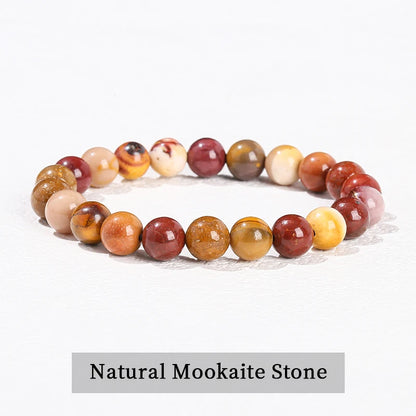 Natural Stone Beaded Bracelet – Obsidian, Fluorite, Quartz & Jasper Crystal Stretch Bracelet for Men & Women | Yoga Healing Jewelry