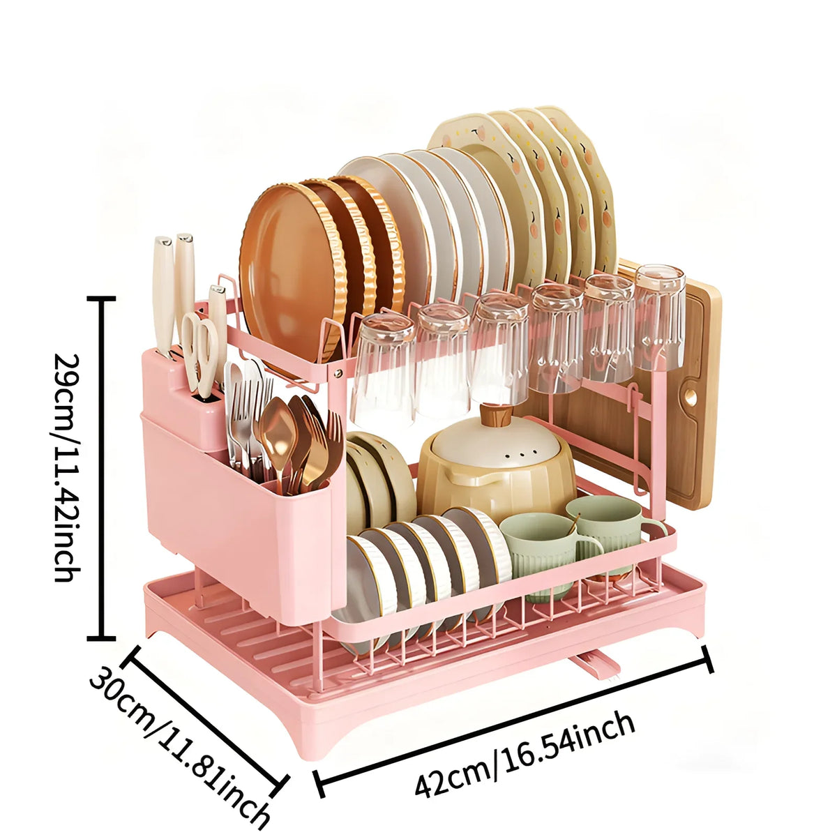 Stainless Steel Dish Drying Rack – Hygienic Residue-Free Kitchen Organizer with Premium Carbon Steel Construction, Space-Saving & Quick-Dry Design
