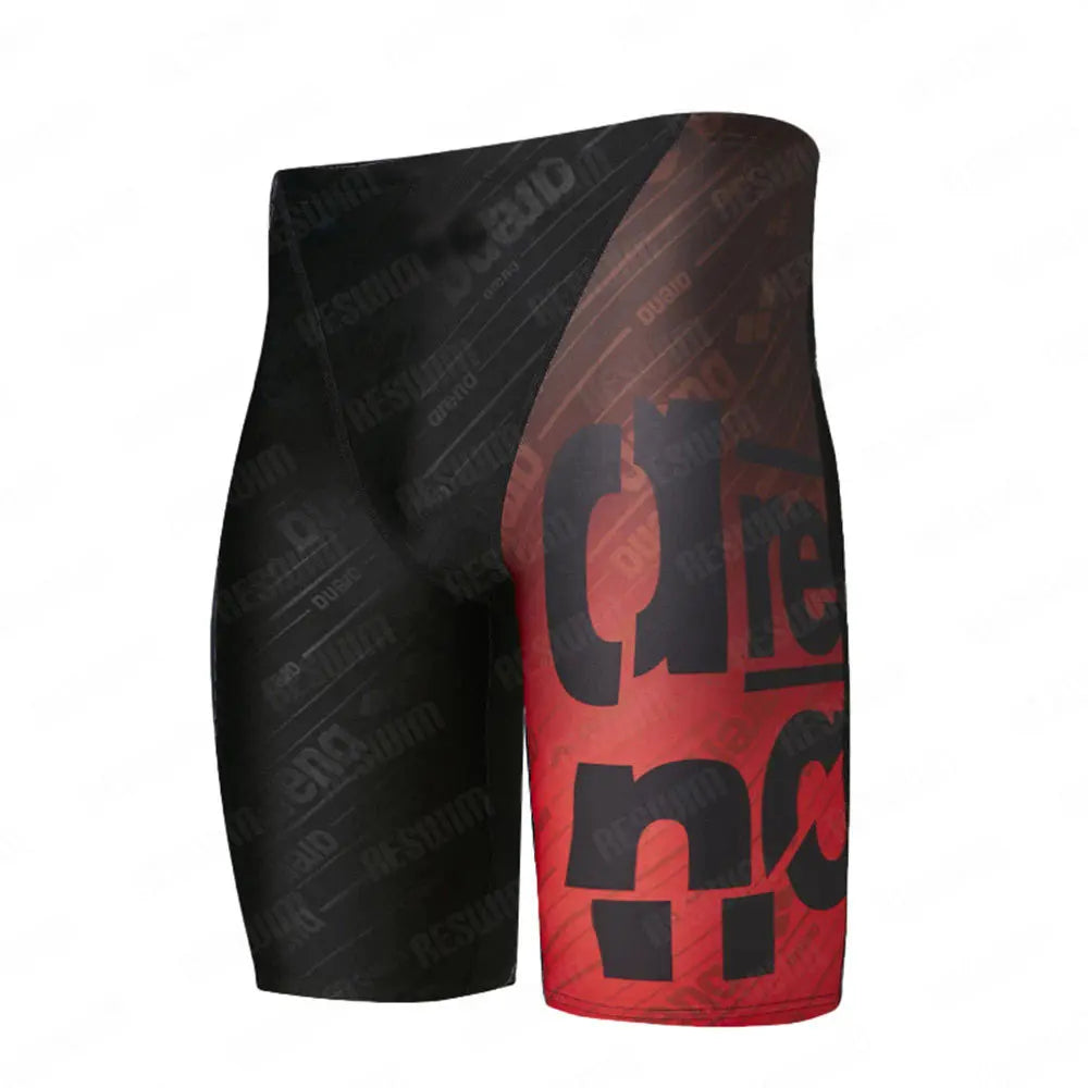 Men's Swim Jammers – Quick-Dry Elastic Swimming Trunks for Beach, Surfing, Diving & Athletic Training