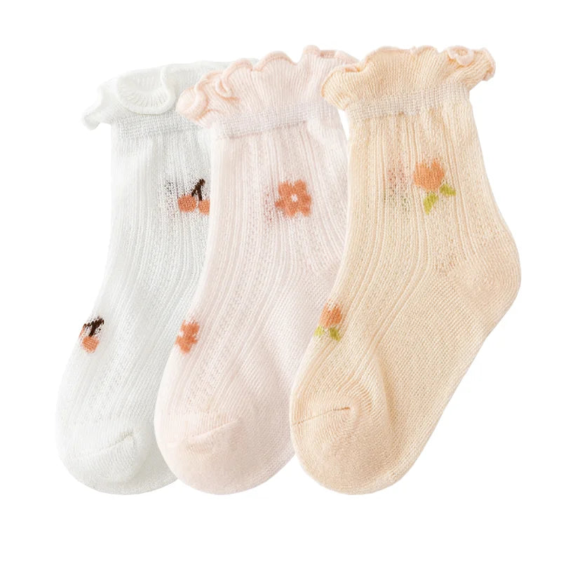 3 paires de chaussettes nouveau-né douces et respirantes en coton fin pour bébés