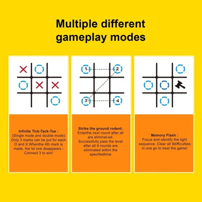 Jeu d'échecs et de morpion électronique – Jeu de société stratégique multifonctionnel pour enfants, jouet interactif d'entraînement cérébral, puzzle logique éducatif et cadeau d'activité parent-enfant amusante