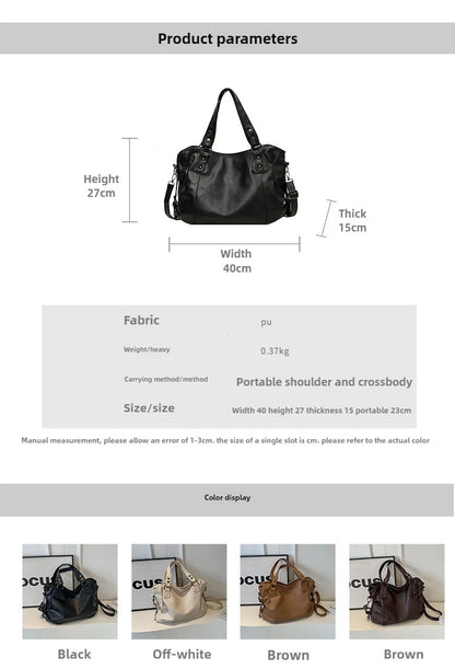 Women’s PU Leather Shoulder Bag – 2026 Fashion Handbag with Soft Interior Compartment, Contrast Color Design, Zipper Closure, Stylish Everyday Purse for Work, Travel & Casual Use