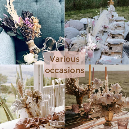 5/10/20pcs Herbe de la Pampa Artificielle – Fleurs de roseau synthétiques moelleuses style bohème pour la décoration de mariage, les arrangements de fête, la décoration intérieure et la conception florale DIY (42cm)