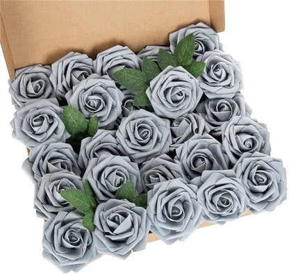 Rosas artificiales de espuma, de 10 a 100 unidades – Rosas sintéticas realistas para ramos de boda, centros de mesa, decoraciones para fiestas, regalos para el Día de la Madre y San Valentín, arreglos florales de bricolaje
