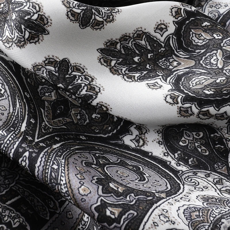 Bohemian Style Print Luxury Brand Silk Square Scarf Women Satin Shawls Neckerchief Wrap Scarves Bandana Hair Hjiab Floral