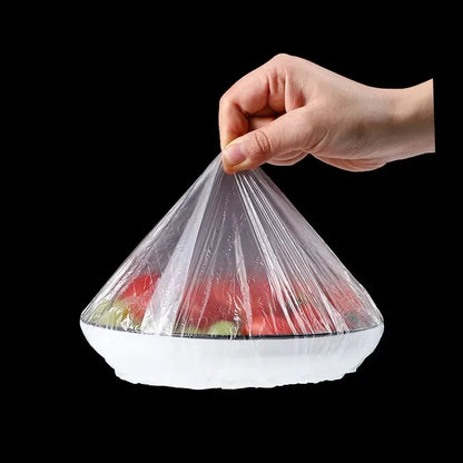 500/10pcs Disposable Food Storage Covers – Elastic Plastic Bowl Covers, Kitchen Food Preservation Film Bags, Stretchable Plate Covers & Vacuum Storage Bags for Fresh Keeping