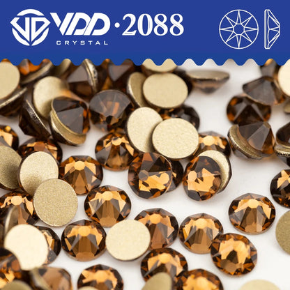 VDD 2088 Crystal Flower Nail Rhinestones – Non-Hotfix 8 Big & 8 Small Flatback Gems for Nail Art & DIY Decorations
