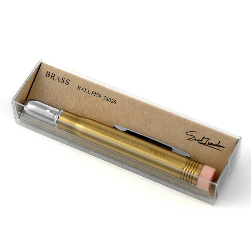 Portaminas de latón Fromthenon Traveler – Portaminas mecánico de metal vintage, papelería retro dorada para viajes, escritura, bocetos y suministros de oficina