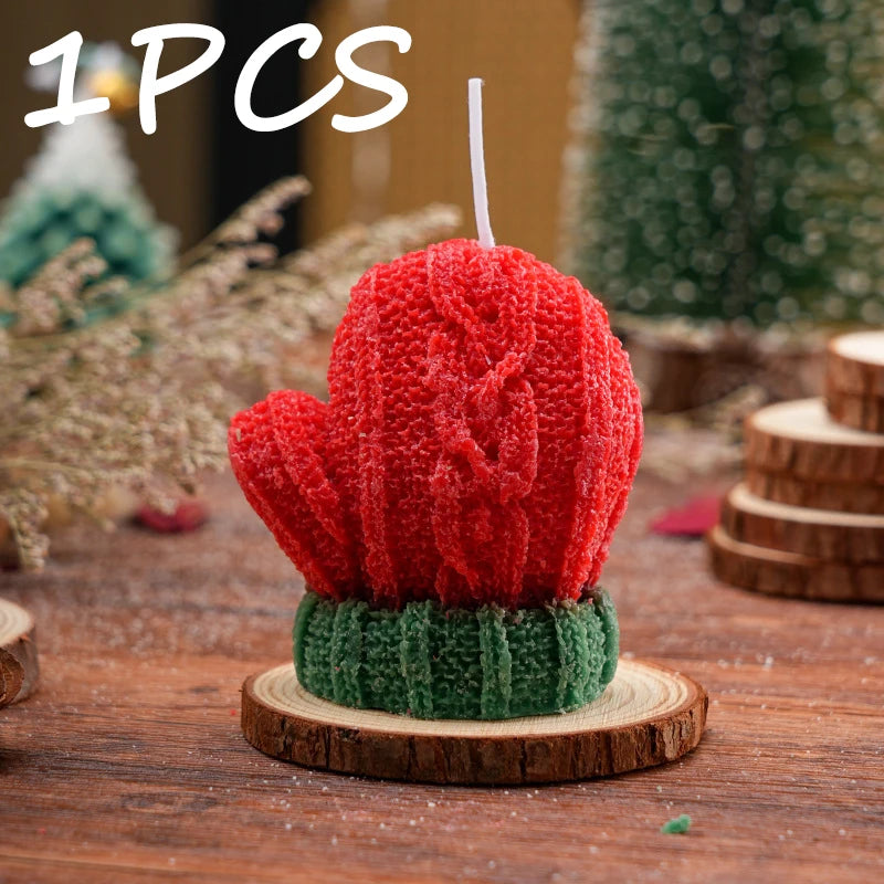 1-3PCS Christmas Glove-Shaped Candles – 3D Scented Soy Wax Aromatherapy Candles for Weddings, Birthdays & Festive Home Decor