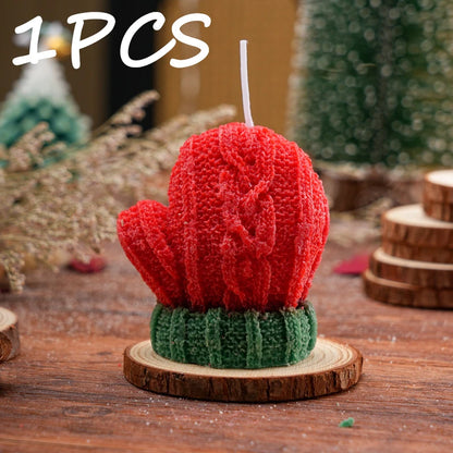 1-3PCS Christmas Glove-Shaped Candles – 3D Scented Soy Wax Aromatherapy Candles for Weddings, Birthdays & Festive Home Decor