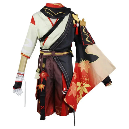 Samurai Cosplay Costume with Wig & Red Glasses – Halloween Party Outfit