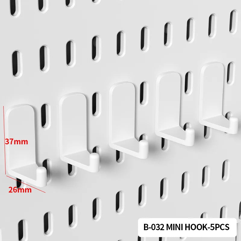 Kit de organización modular de pared con tablero perforado (Pegboard) para bricolaje – Paneles de almacenamiento colgantes sin taladro para cuartos de manualidades, oficina y organización del hogar