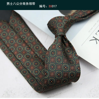 Corbata de hombre de 8 cm con rayas tejidas, formal de negocios para bodas, oficina y fiestas