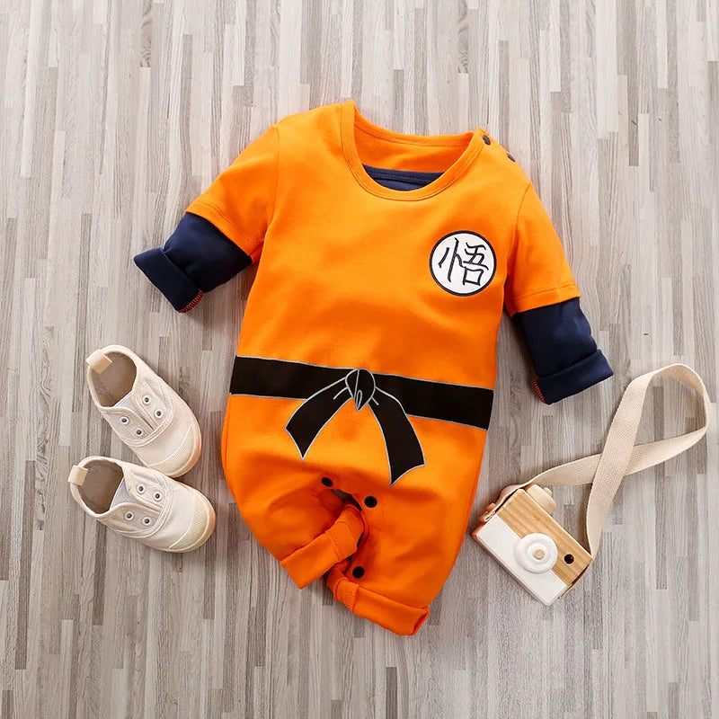 Newborn Baby Anime Cape-Style Bodysuit – Long Sleeve Cotton Romper for Boys & Girls, Cute Infant Outfit for Everyday Wear