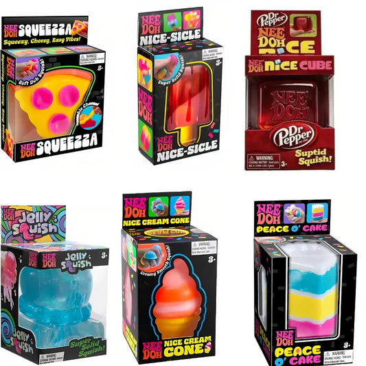 Schylling Needoh Nice Cube Sensorial Nice-Sicle Cubo Blando Antiestrés Objeto Estrujable Antiansiedad para Concentración Población TDAH