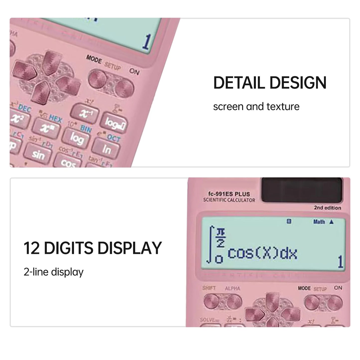 FC-991ES PLUS Scientific Calculator – 417-Function Math Calculator with 10+2 Digit Display, Dual Power for Students & School