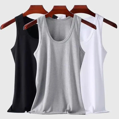Men's 100% Cotton Tank Top – White, Grey & Black Plus Size Sleeveless Vest for Summer, Fitness, Bodybuilding & Casual Everyday Wear
