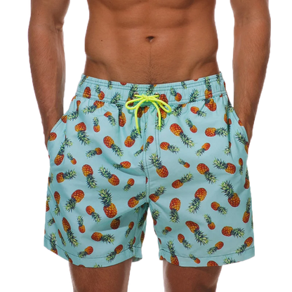 DATIFER Men's Beach Print Swim Shorts – Quick-Dry Surf, Swim & Workout Trunks with Pockets for Summer