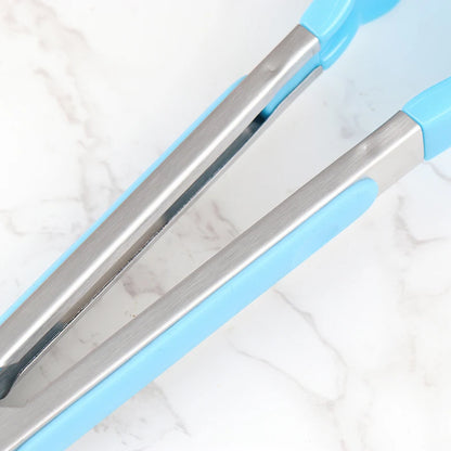 Silicone BBQ Grilling Tongs – Non-Stick Stainless Steel Kitchen Cooking, Salad & Serving Tongs