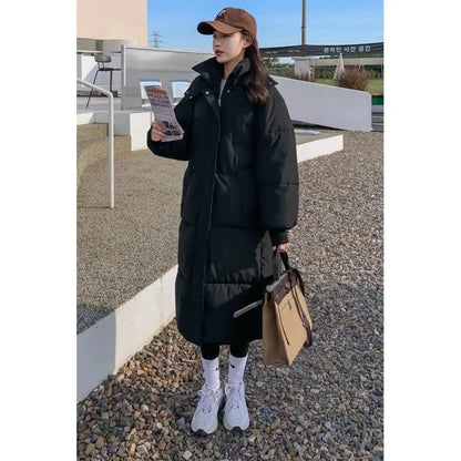 Women’s Long Hooded Winter Parka – Thick Cotton-Padded Puffer Coat, Warm Loose-Fit Jacket for Cold Weather & Snowy Days