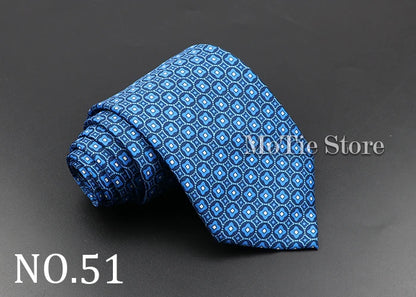 Men's 7.5cm Soft Silk Necktie – Floral & Dot Pattern Tie for Weddings, Business, Parties & Formal Wear