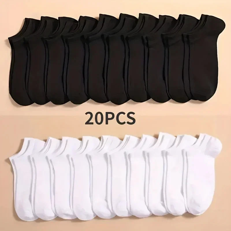 10/20/40 Pairs Unisex Cotton Ankle Socks – Soft Low Cut Everyday Socks for Men & Women
