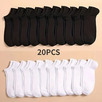 10/20/40 Pairs Unisex Cotton Ankle Socks – Soft Low Cut Everyday Socks for Men & Women