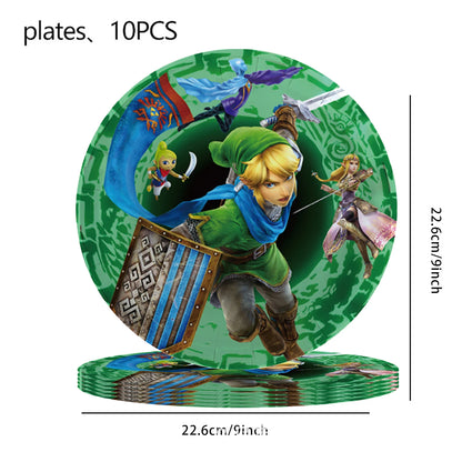 The Legend of Zelda Birthday Party Decorations Disposable Tableware Set – Cups, Plates & Napkins for Kids Birthday Party Supplies & Baby Shower Toys