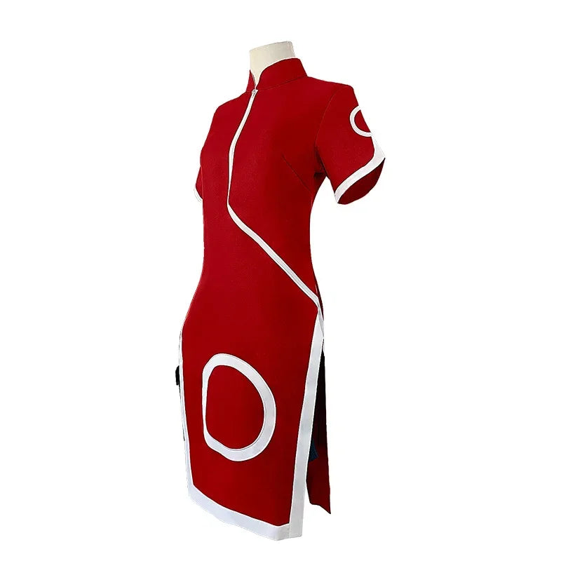 Naruto Haruno Sakura Cosplay Costume – Qipao Cheongsam Ninja Dress for Women & Girls