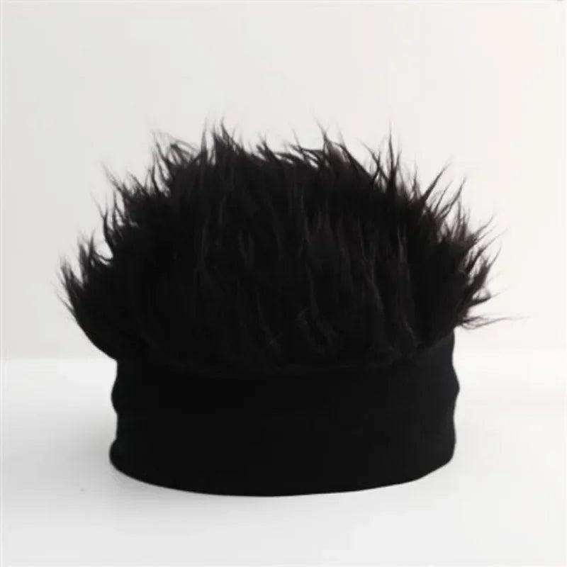 Fashionable Hip-hop Style Decorative Cosplay Wig Knitted Cap – Personalized Party Wig Cap for Hip-hop Outfit & Costume Wear