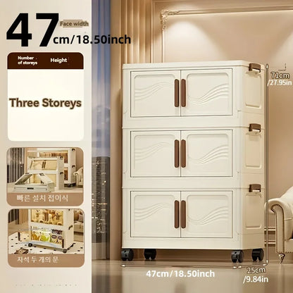 Caja de almacenamiento plegable con puerta transparente – Organizador grande y duradero para ropa, libros, juguetes y almacenamiento en el hogar