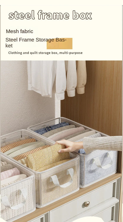 Transparent PVC Storage Box – Waterproof Underwear Organizer Basket with Solid Steel Frame for Home, Bedroom & Dormitory Organization