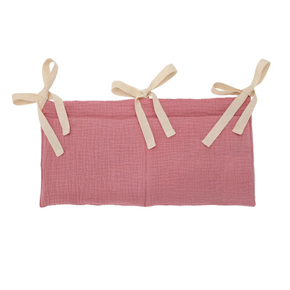 Organizador Colgante para Cuna de Bebé – Cesta de Almacenamiento para Mesita de Noche con 2 Bolsillos para Pañales, Juguetes, Ropa y Artículos Esenciales para Bebés