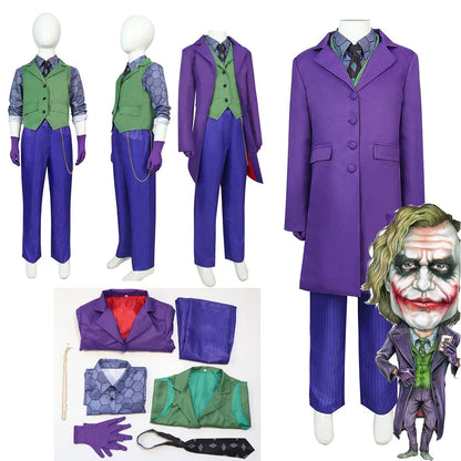 Heath Ledger Dark Knight Cosplay Costume – Coat, Vest & Pants Outfit for Halloween, Carnival, Fancy Dress Parties & Costume Events