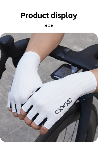 Guantes de Ciclismo sin Dedos CXWXC – Transpirables y Antideslizantes para Hombre y Mujer con Soporte Extendido de Muñeca para Fitness, Entrenamiento y Deportes al Aire Libre