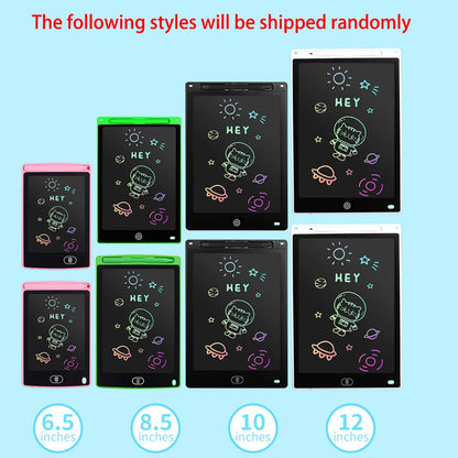 Tablette d'écriture LCD pour enfants – Planche à dessin électronique réutilisable 6,5/8,5/10/12 pouces, Pad d'apprentissage de protection des yeux avec fonction de verrouillage et d'effacement, cadeau éducatif pour enfants