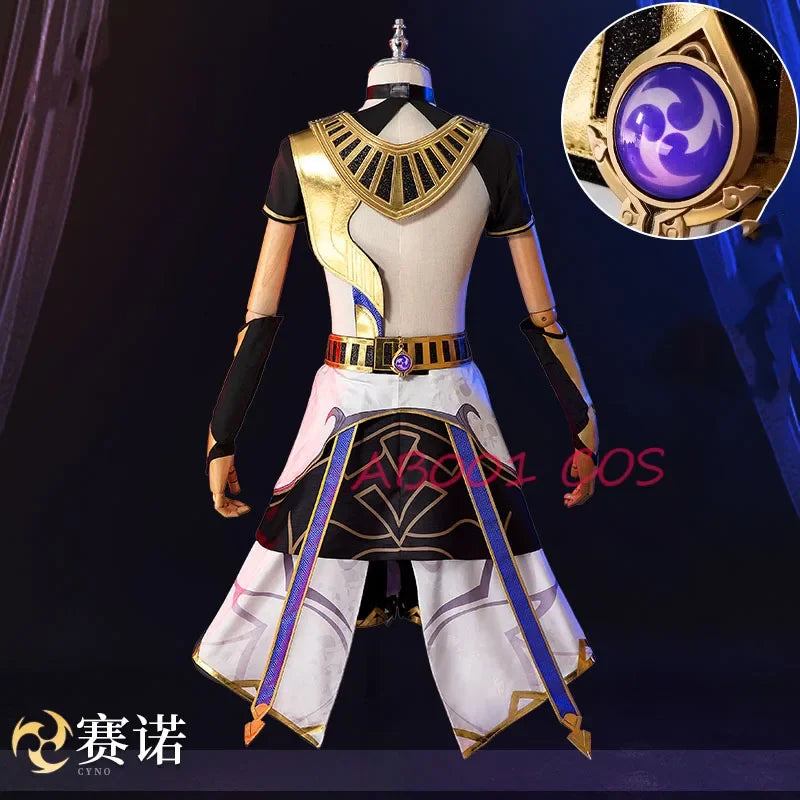 Genshin Impact Cyno Cosplay Costume – Men’s Combat Uniform Full Set with Hat for Halloween & Roleplay Anime Outfit