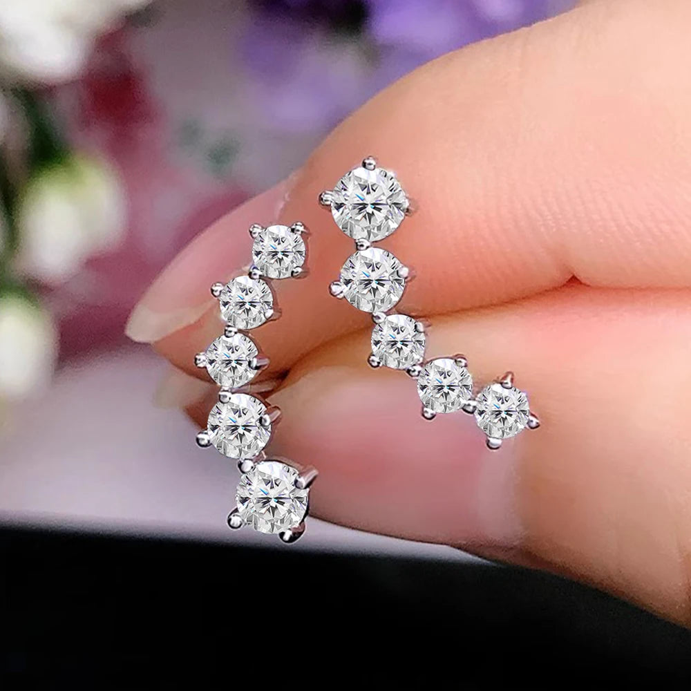 Pendientes de moissanita con diamantes color D auténticos, de plata de ley 925, certificados GRA, aretes de sonrisa, joyería para mujer