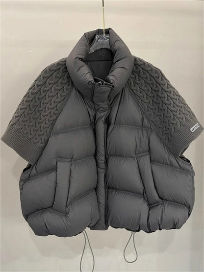 ZAROY Women’s Cotton-Padded Vest Jacket – Loose-Fit Puffer Waistcoat with Stand Collar & Pockets, Casual Autumn/Winter Outerwear
