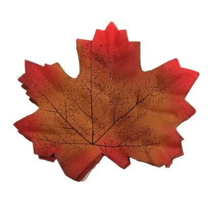 50PCS Artificial Maple Leaves – Handmade Silk Leaf Plants for DIY Crafts, Stacked Maple Leaf Arrangements & Autumn Decorations