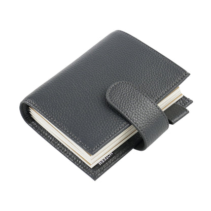 Moterm Passport Size Travel Journal – Genuine Cowhide Pebbled Leather Notebook & Organizer with Double Snap Closure