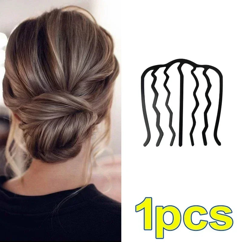 1/3PCS Black Metal Hair Fork Clips – Women's & Girls' Hair Pin Comb for Messy Buns, Updos & Side Styling, Elegant Hair Accessories