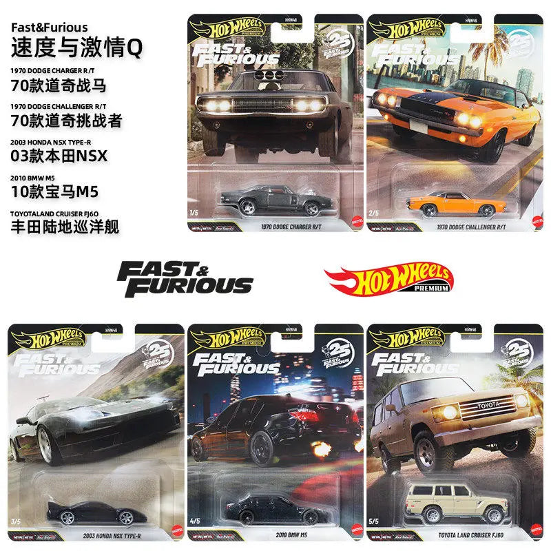 Hot Wheels Fast & Furious Dodge Charger R/T de 1970 1:64 Coche Premium de Fundición – Modelo de Aleación Coleccionable Caso Q Regalo