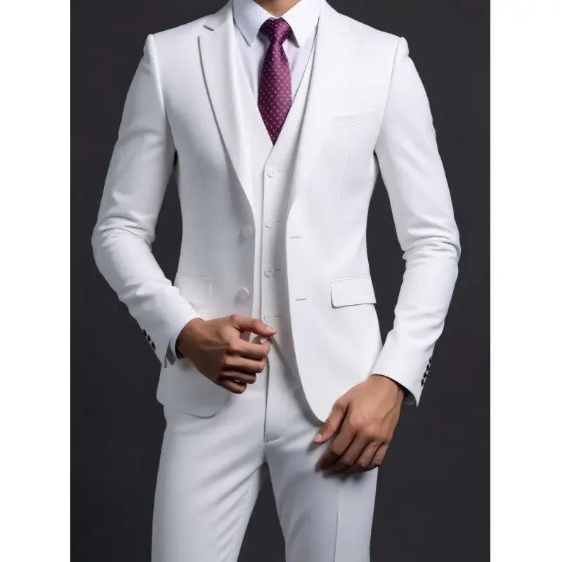 Conjunto de traje de 3 piezas para hombre – Blazer, chaleco y pantalón estilo británico, elegante traje formal de negocios o boda para hombre