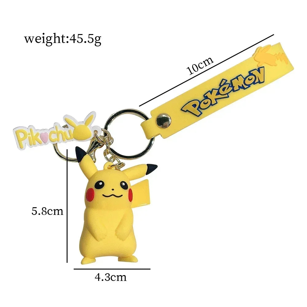 Pokémon Keychain – Pikachu Anime Action Figure Kawaii Cartoon Keyring (Charmander, Psyduck Doll) Car & Bag Pendant Gift