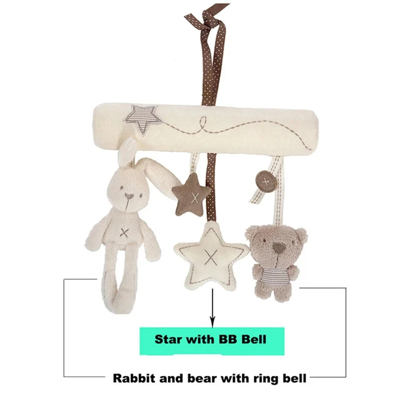 Peluche Colgante Conejito 2025 – Sonajero Suave para Bebés, Juguete Multifuncional para Cochecito y Cuna, Juguete Sensorial para Bebés y Regalo de Baby Shower