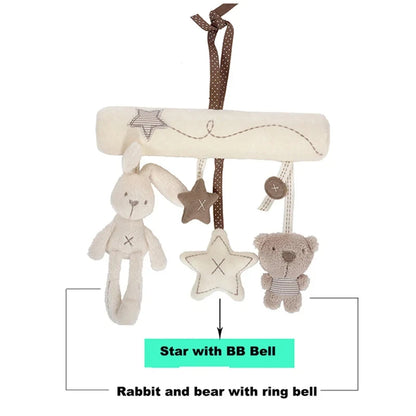 Peluche Colgante Conejito 2025 – Sonajero Suave para Bebés, Juguete Multifuncional para Cochecito y Cuna, Juguete Sensorial para Bebés y Regalo de Baby Shower