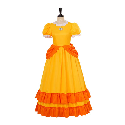 Super Daisy Cosplay Costume – Japanese Game Princess Dress (Women’s Halloween/Carnival Stage & Masquerade Outfit)