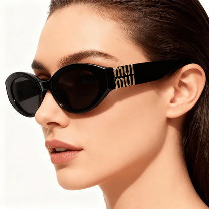 Luxury Glamour Sunglasses Men Women Oval UV400 Minimalist Fashion Brand Unisex Stylish Shades Sun Glasses