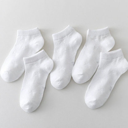 5 pares de calcetines de algodón de malla transpirables de verano suaves para niños y niñas de 1 a 12 años